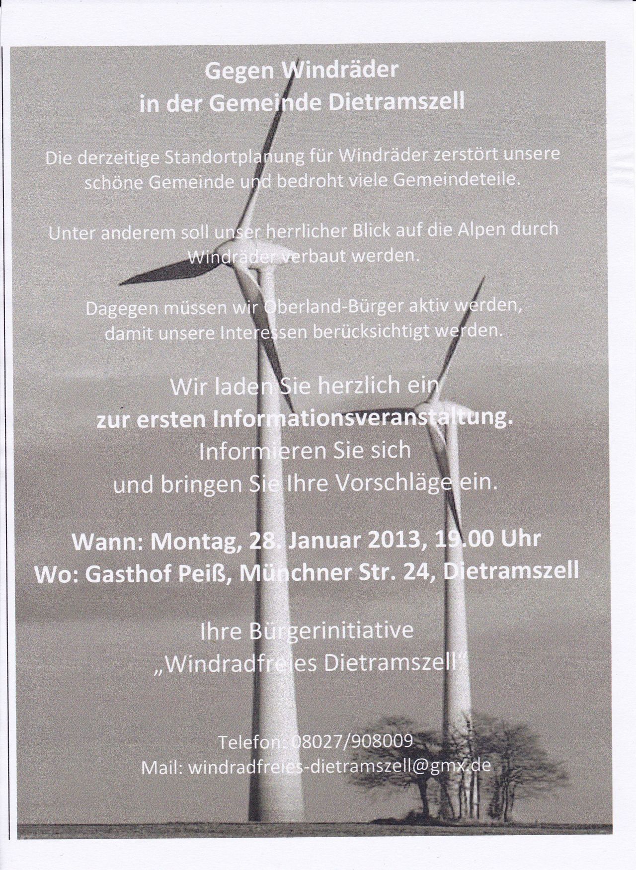 Windradfreies Dietramszell - Flyer - Verein - Klangheimat